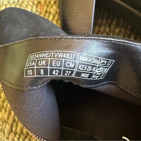 Vionic Anne Ankle Booties Suede Leather Snakeskin Zip Block Heel Black Size 10 - Picture 2 of 9